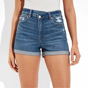 American Eagle Crossover Denim Mom Shorts